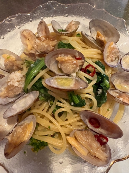 アサリと菜の花のパスタ