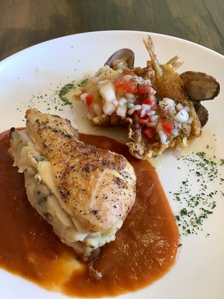 マッシュポテト挟み焼きとキスのフリット